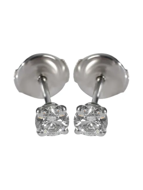 Cartier 18K white gold diamond solitaire stud earrings