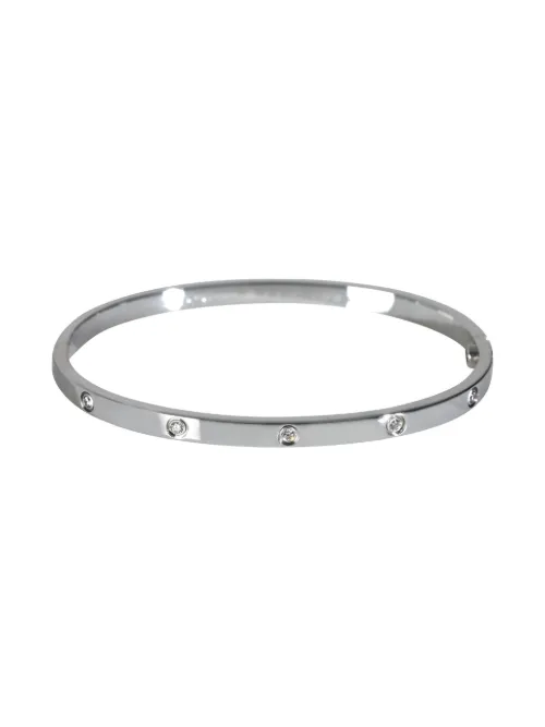 Bracelet jonc Love en or blanc 18ct serti de diamants - Cartier - Modalova