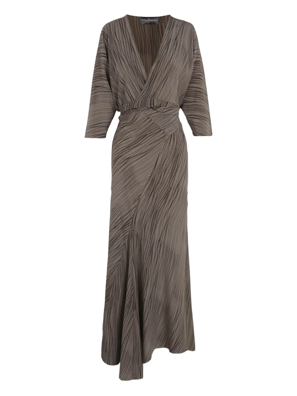 Cortana V-neck midi dress - Marrone