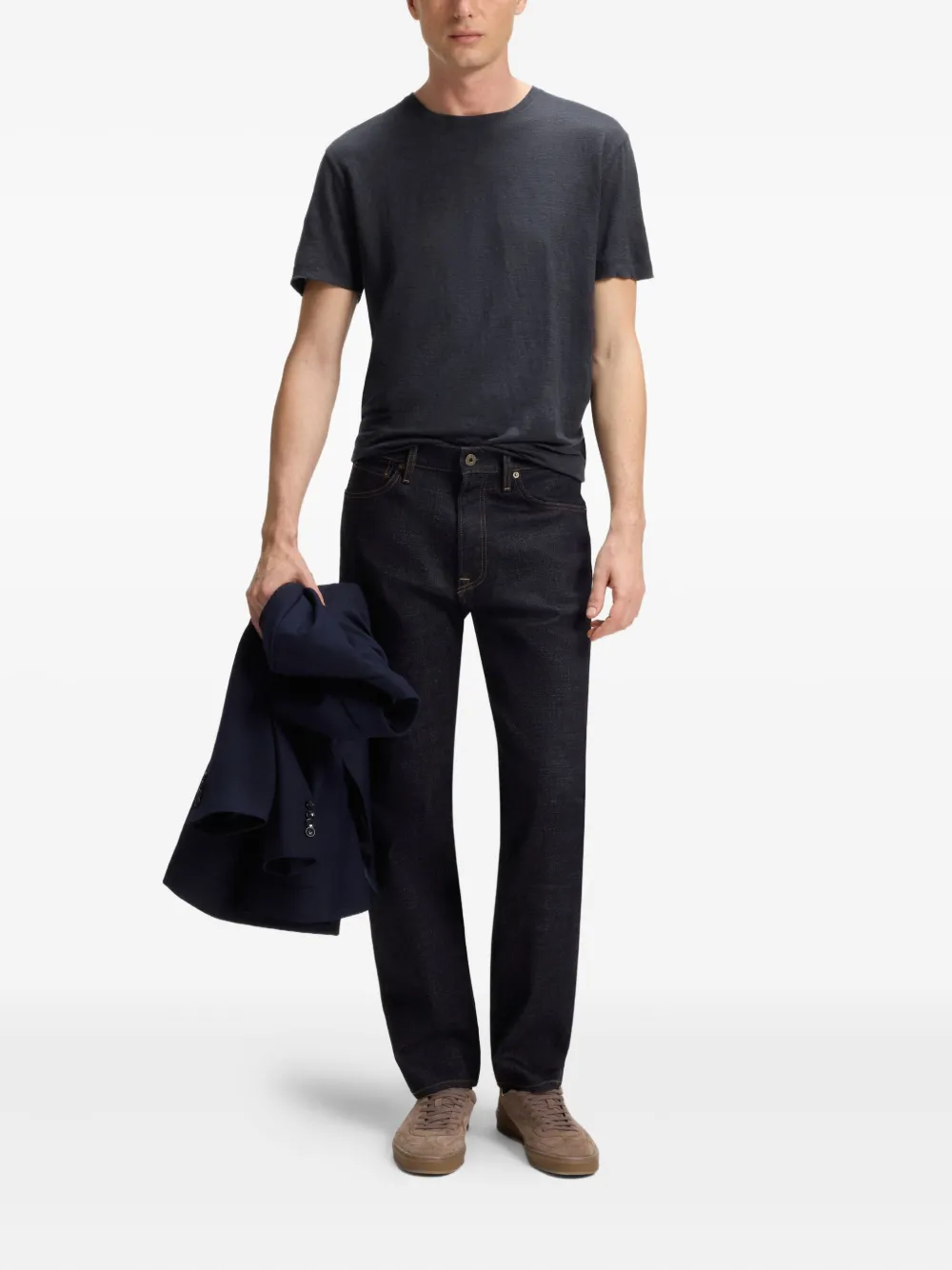 BOSS x David Beckham T-shirt met ronde hals - Blauw