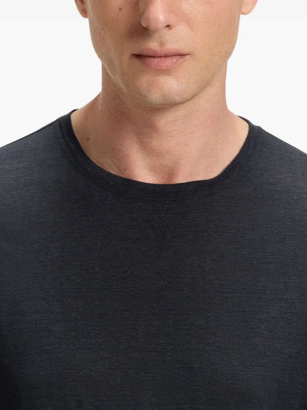 BOSS x David Beckham T-shirt met ronde hals Blauw