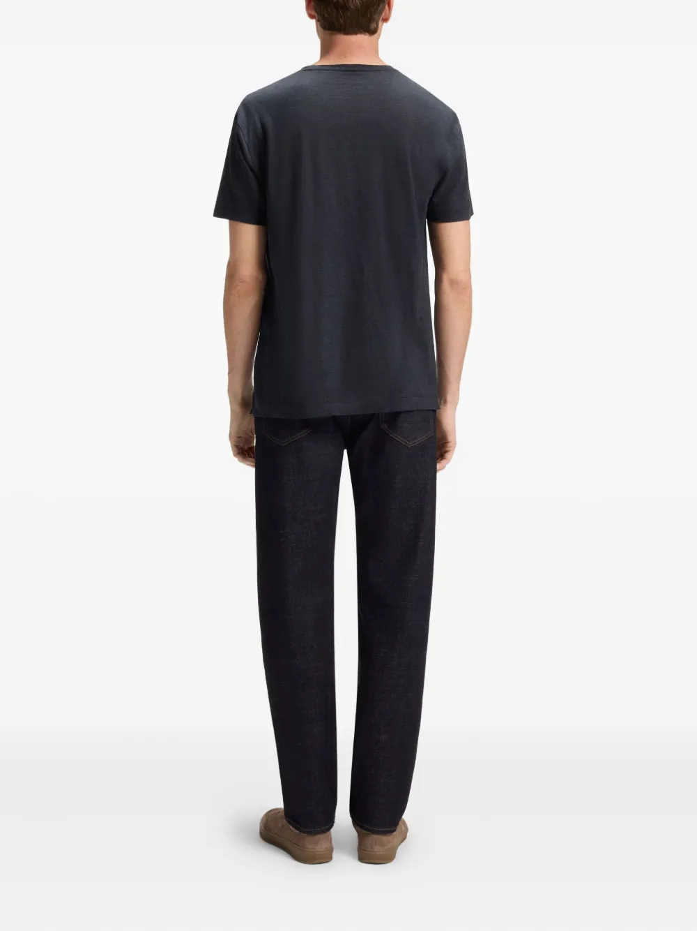 BOSS x David Beckham T-shirt met ronde hals Blauw