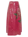 FARM Rio sequin-embellished floral skirt - L0027 PINK