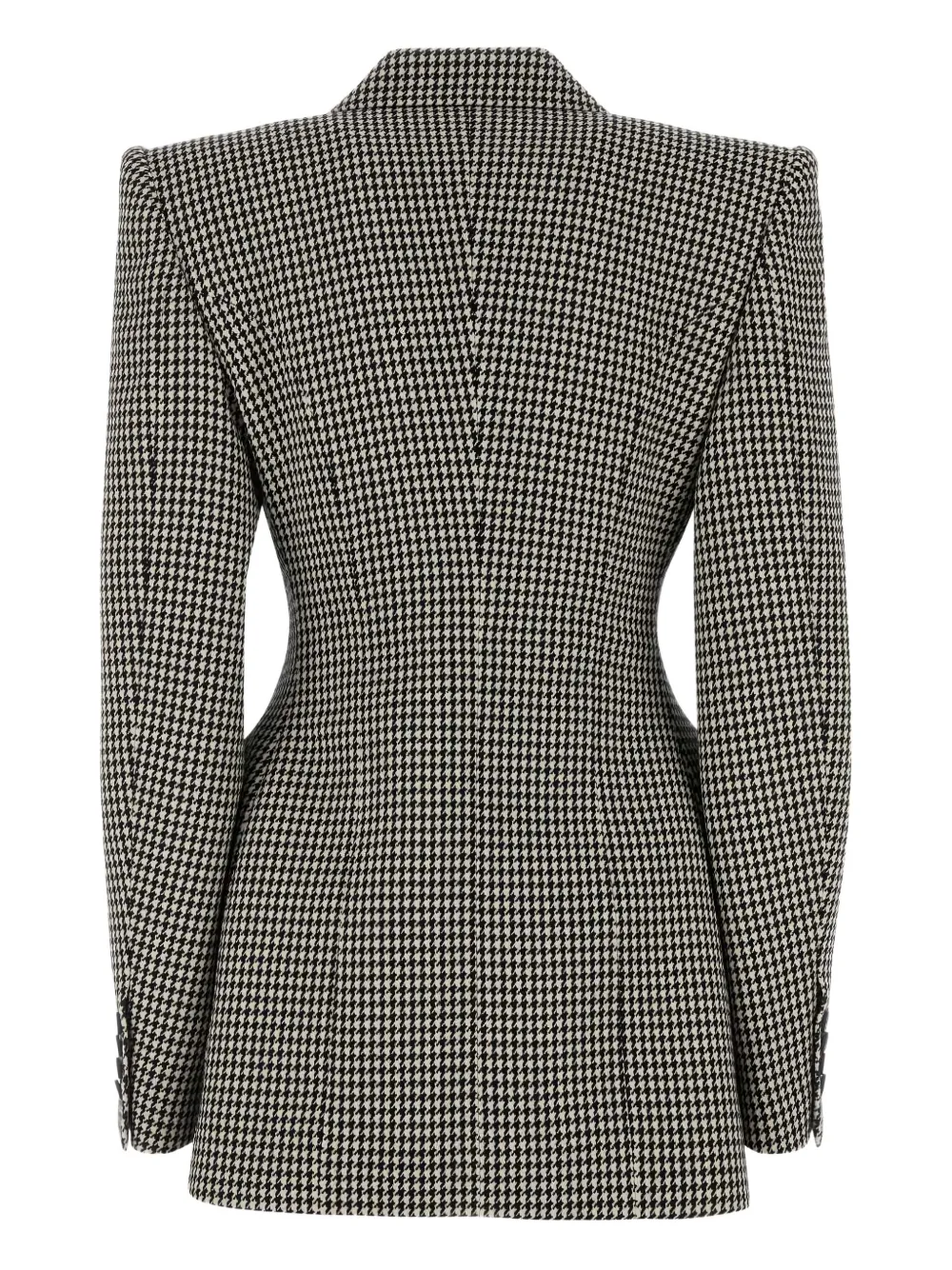 Balenciaga Hourglass blazer met pied-de-poule print en dubbele rij knopen Zwart