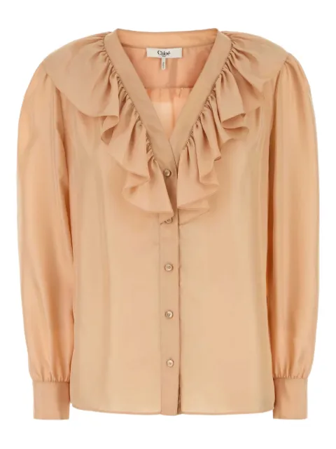 Chloé camisa de satén manga larga