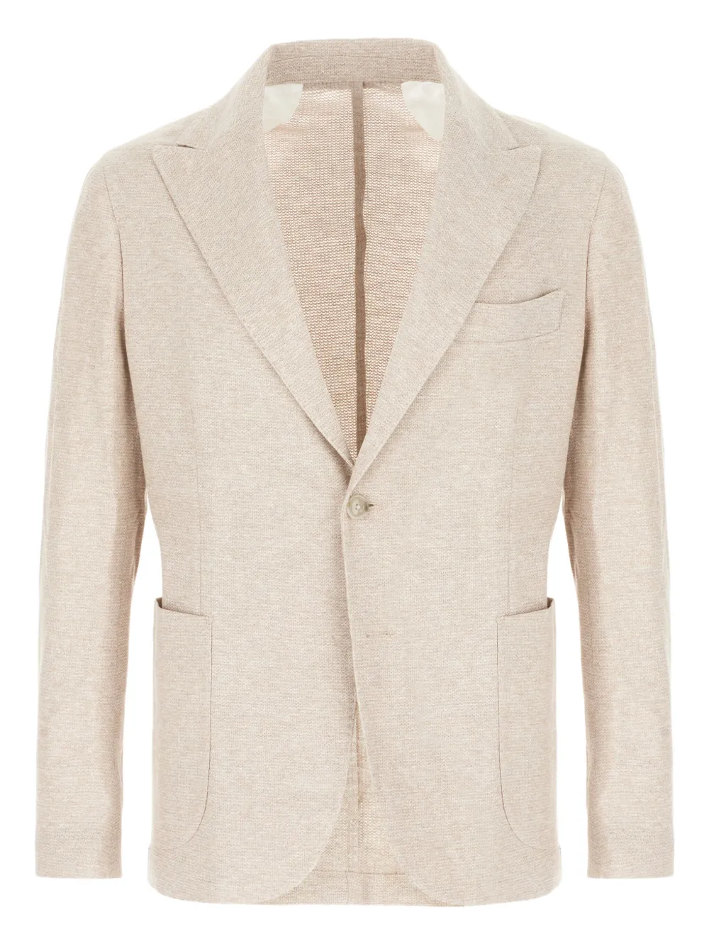 peak-lapel single-breasted blazer
