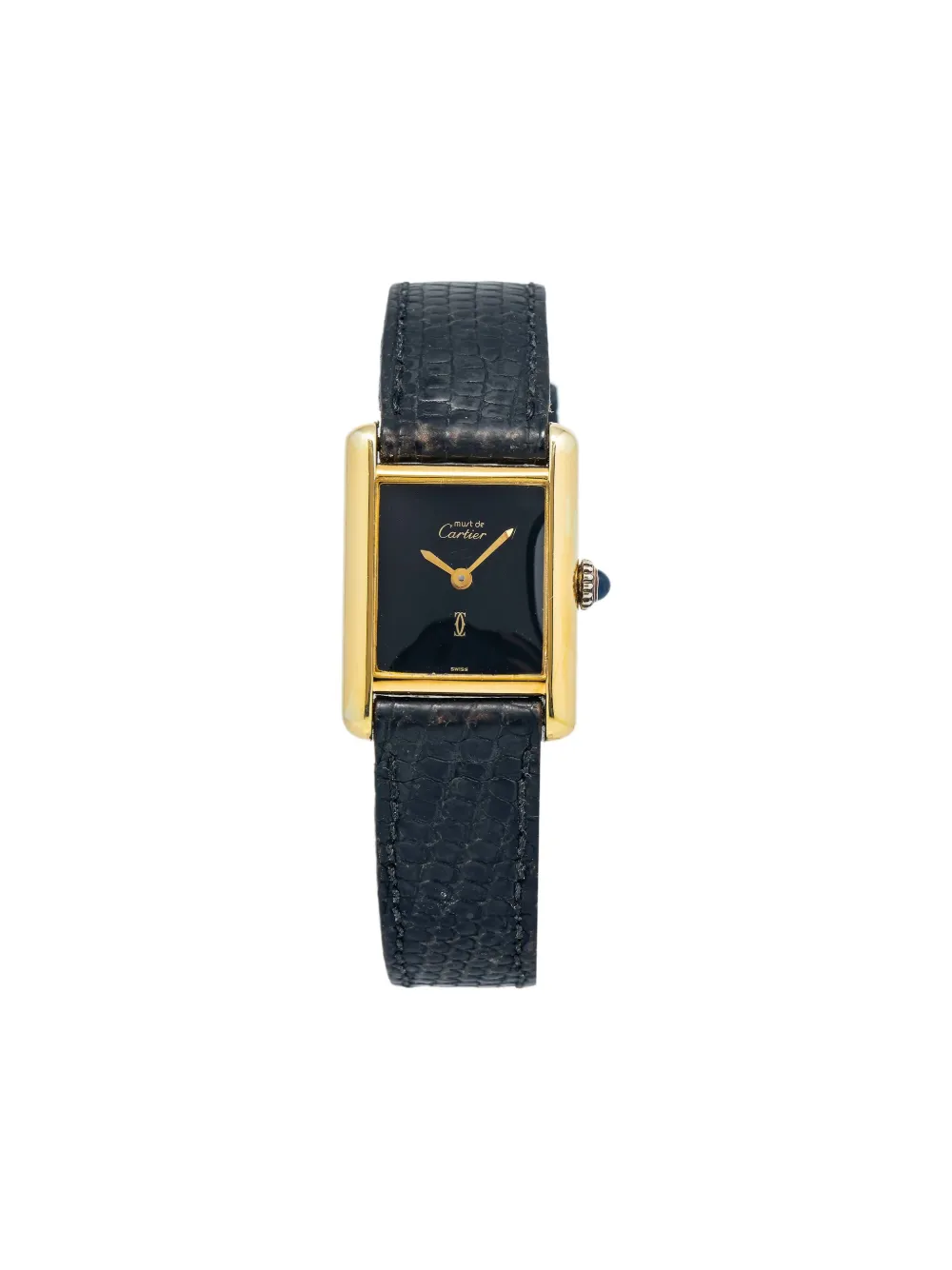 Cartier プレオウンド タンクルイ 23mm - ブラック Cartier プレオウンド タンクルイ 23mm - ブラック