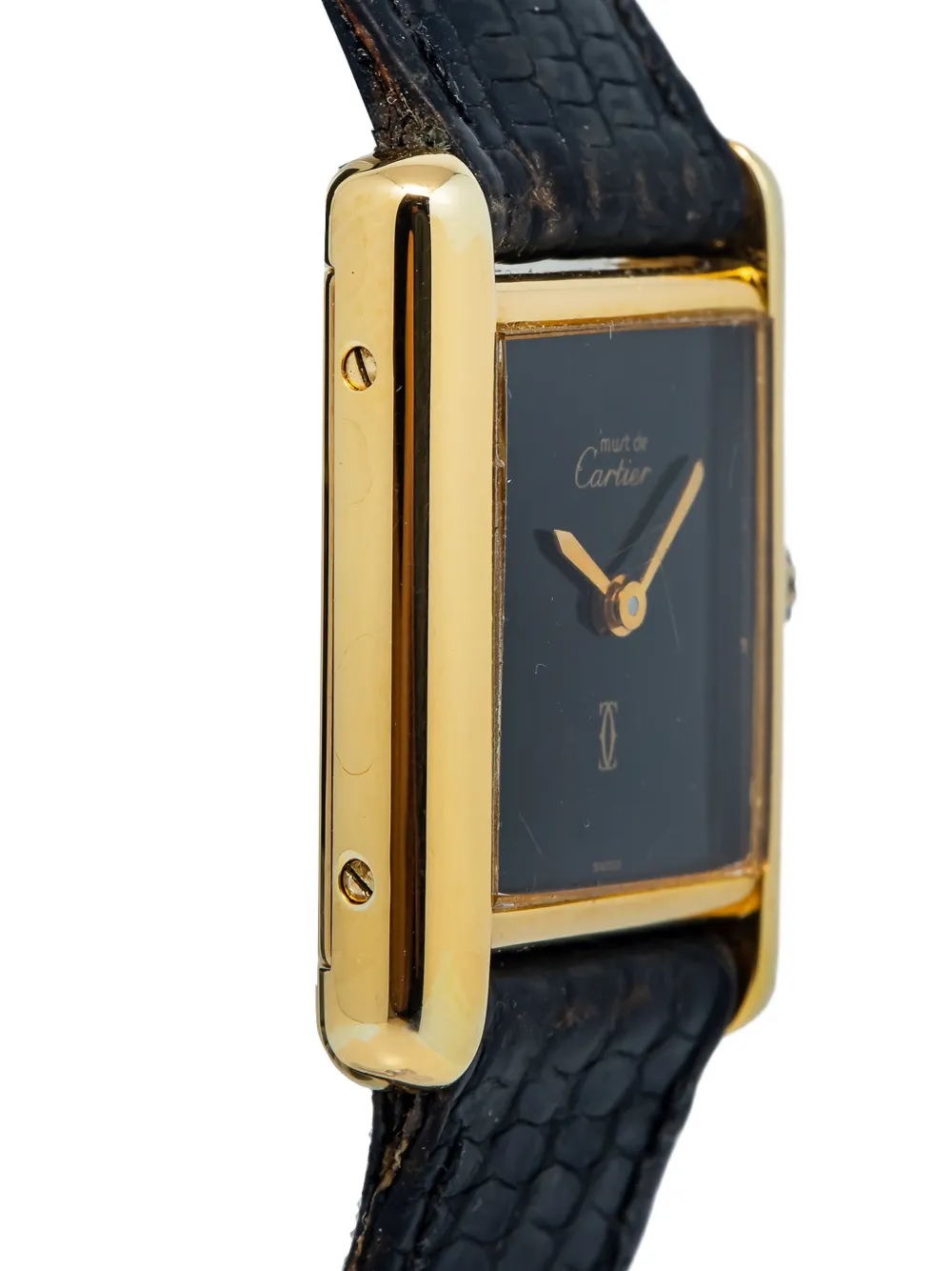 Pre-owned Cartier Tank Louis 23mm In Black