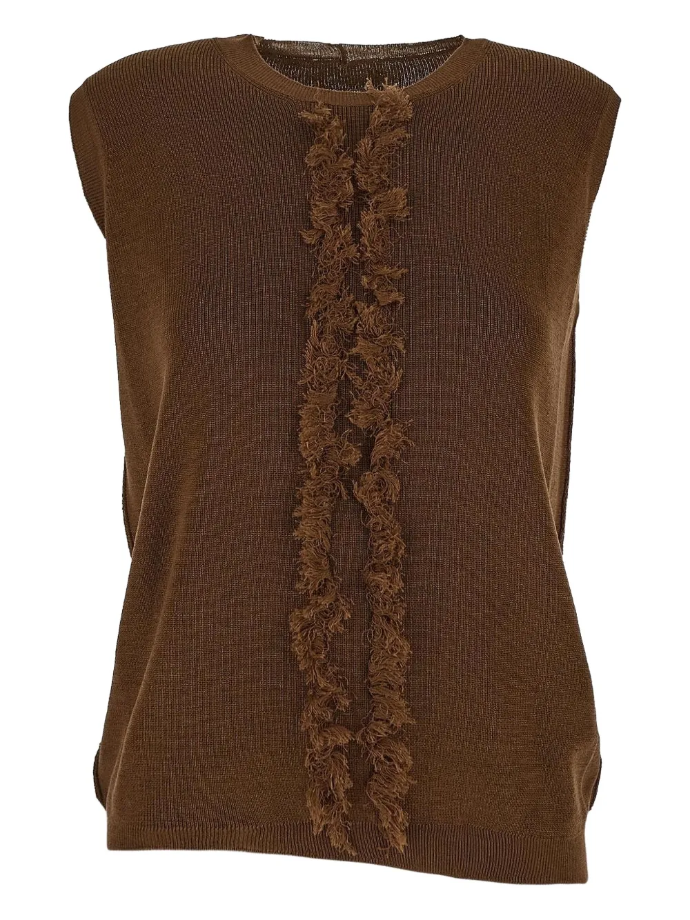 Uma Wang fringed knitted top | Brown | Image 1