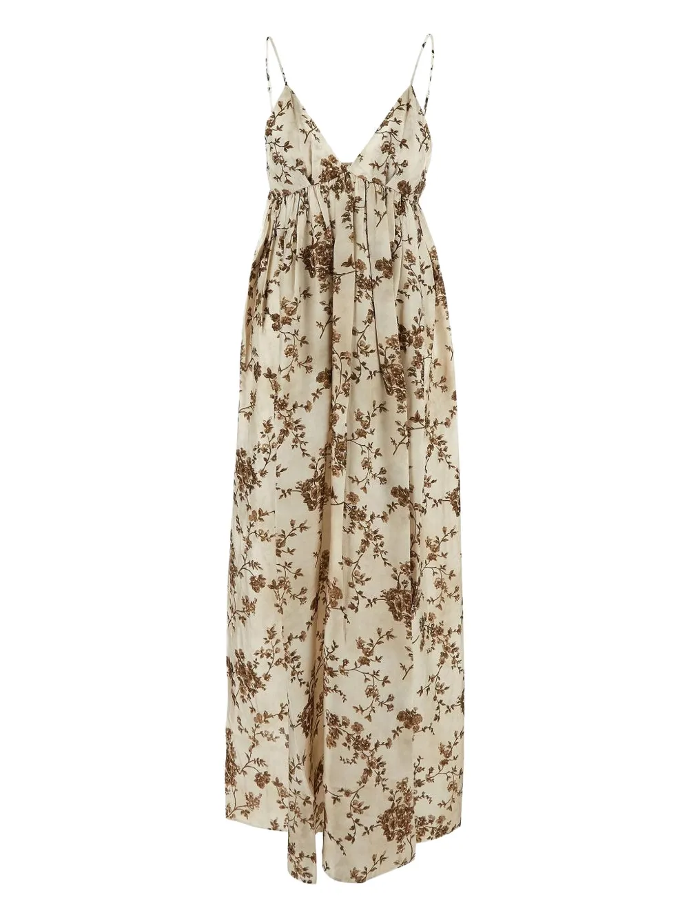 Uma Wang Midi-jurk met bloemenprint Beige