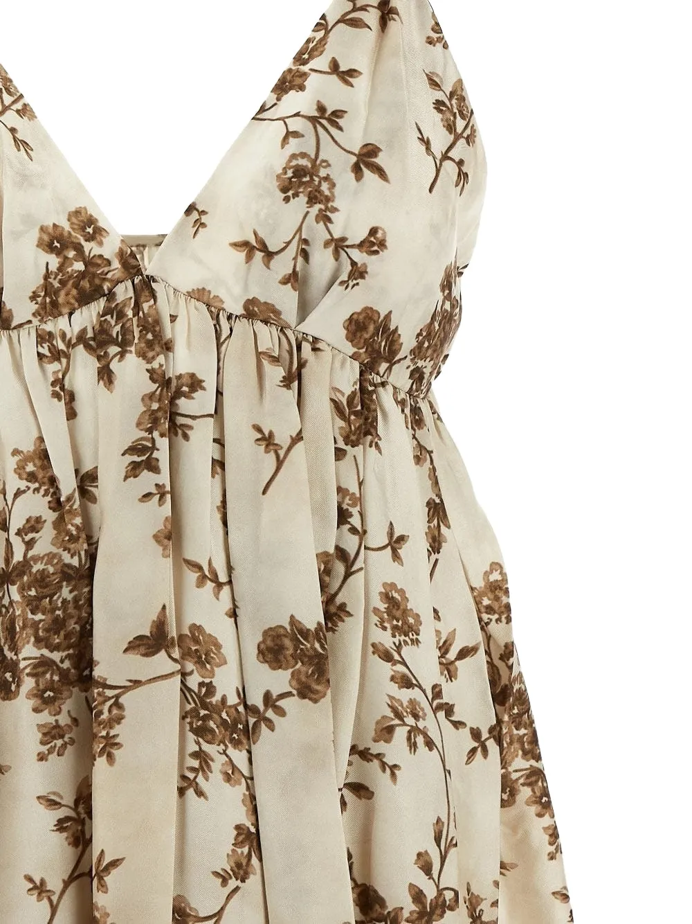 Uma Wang Midi-jurk met bloemenprint Beige