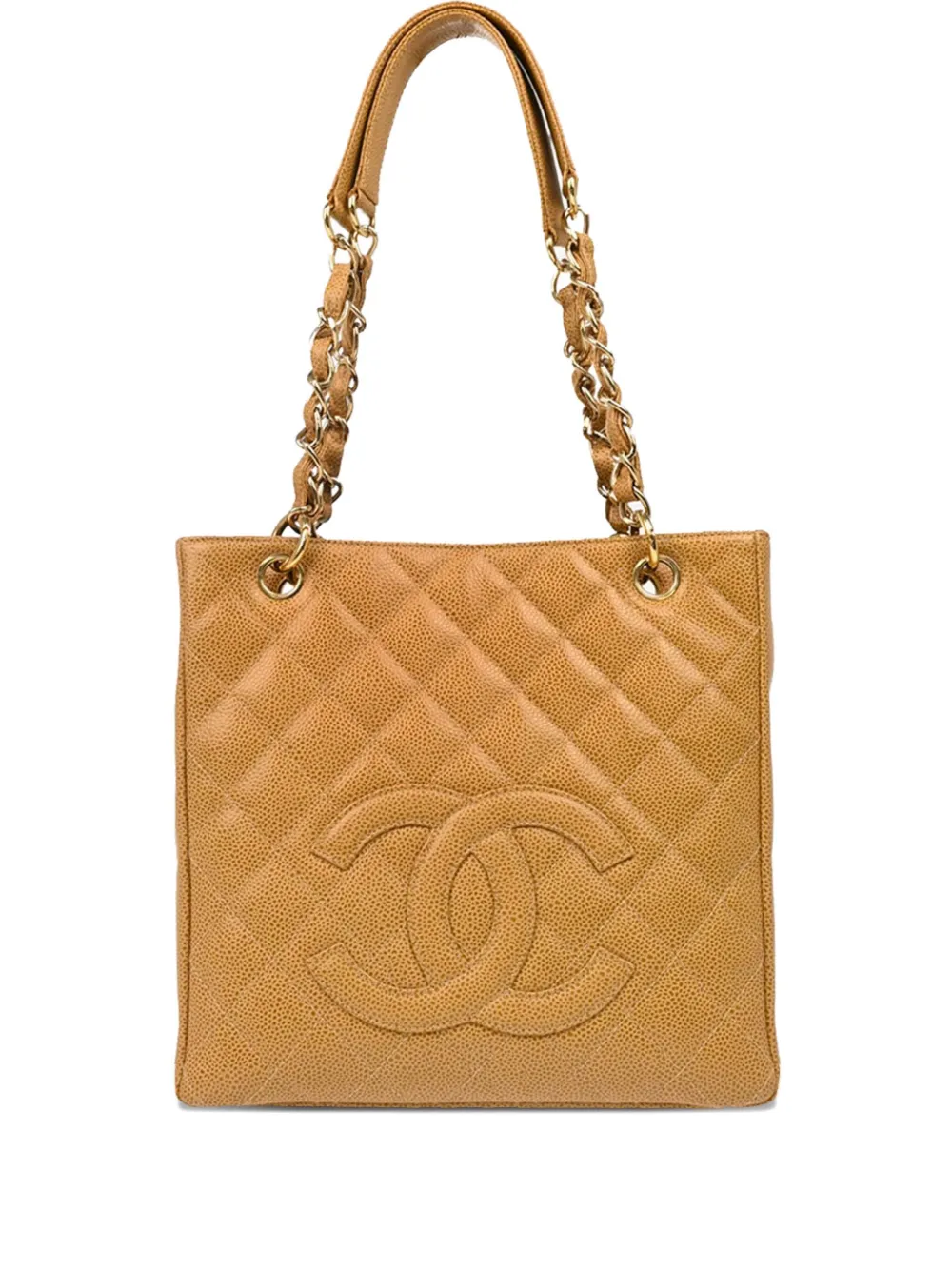 CHANEL Pre-Owned 2003 プチ チェーン ショッピング トートバッグ - ニュートラル CHANEL Pre-Owned 2003 プチ チェーン ショッピング トートバッグ - ニュートラル