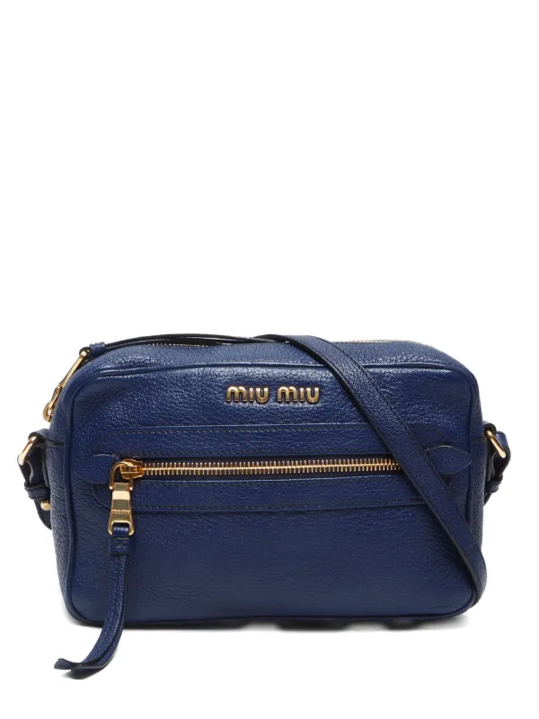 Miu Miu Pre-Owned Borsa a Spalla Con Logo 2019 Blu FARFETCH IT