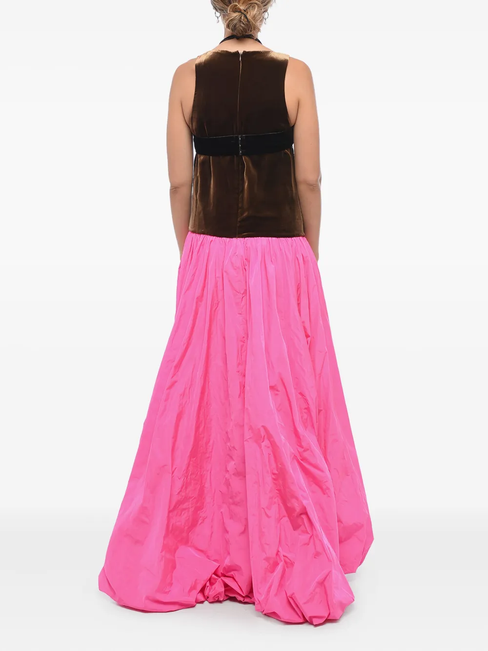 Valentino Garavani velvet-panelled maxi dress - Roze