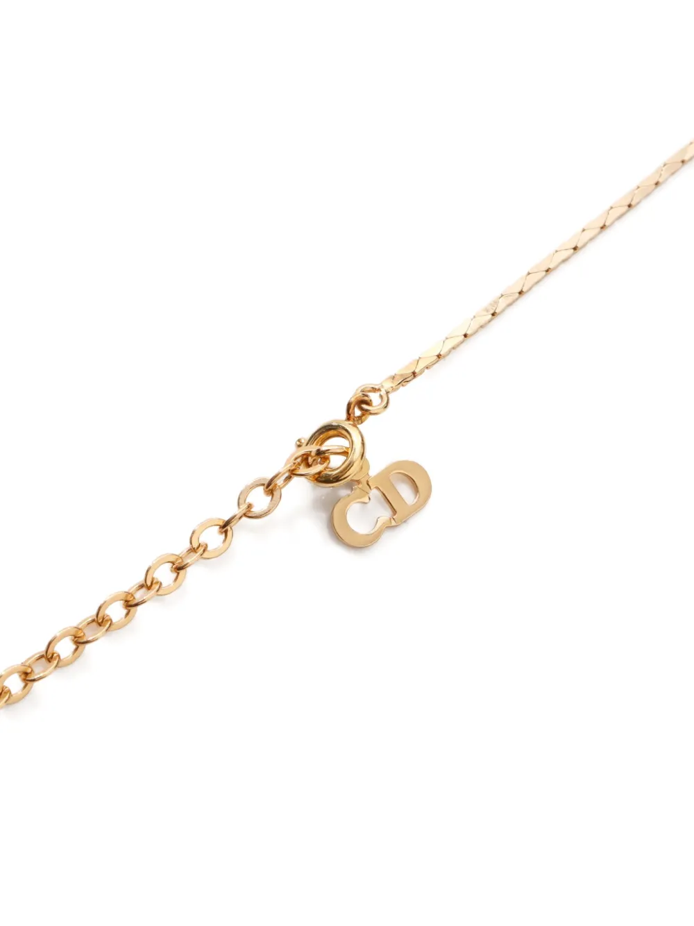 Pre-owned Dior 1990-2015 Heart-charm Necklace In Gold