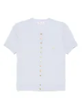 agnès b. swing short-sleeved cotton snap cardigan - Blue
