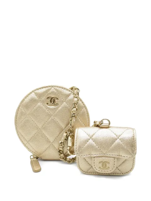 CHANEL Pre-Owned 2021s Matelassé Coin & AirPods case