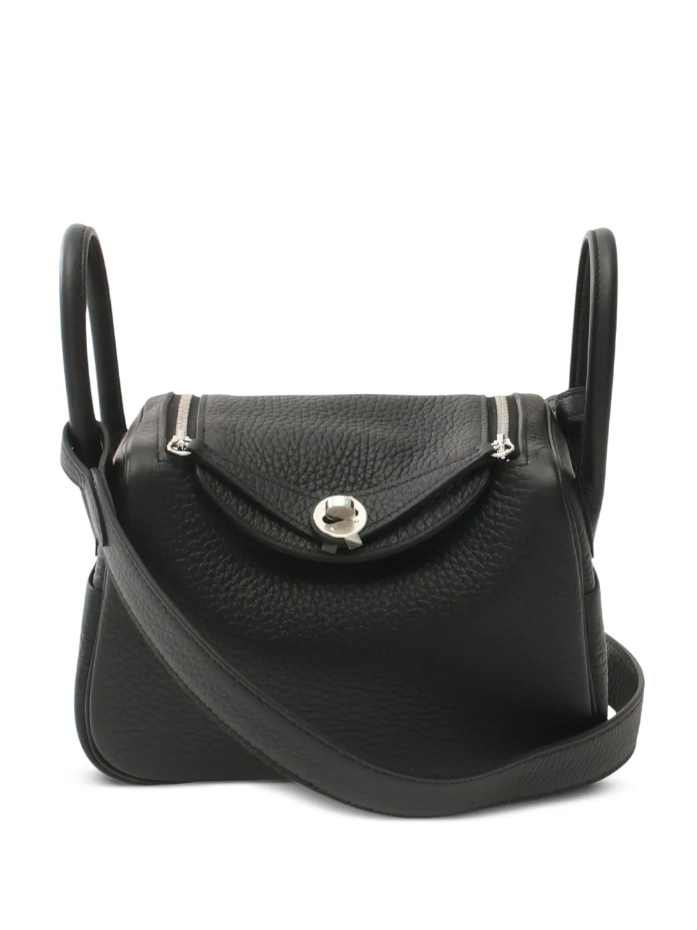 Pre-owned Hermes 2024 Mini Lindy Shoulder Bag In Black