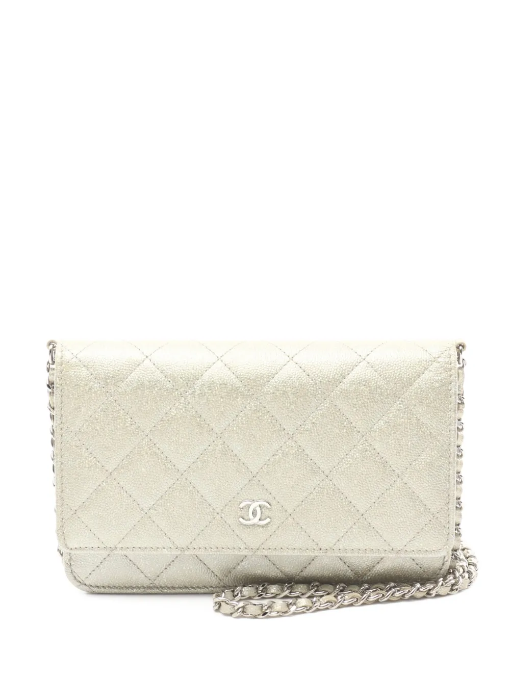 CHANEL Pre-Owned 2021 diamond-quilted wallet | Neutrals | Image 1