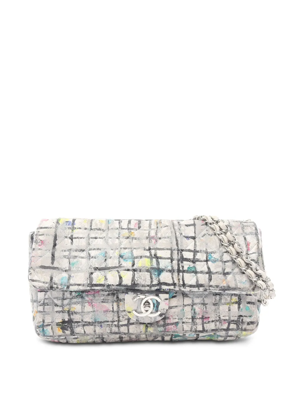 CHANEL Pre-Owned 2014 graffiti-print shoulder bag | White | Image 1