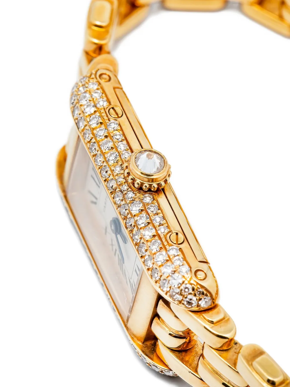 Pre-owned Cartier Tank Américaine 28mm In White
