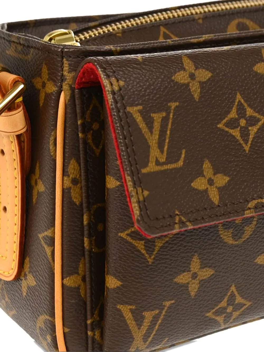 Pre-owned Louis Vuitton 2003 Monogram Viva Cite Mm Handbag In Brown