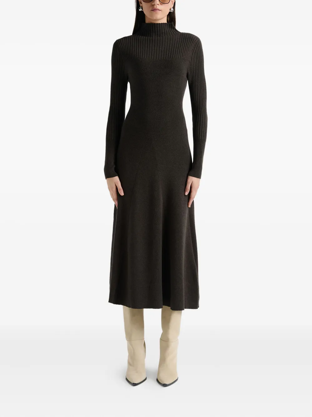 Anna Quan Rue midi-jurk - Bruin