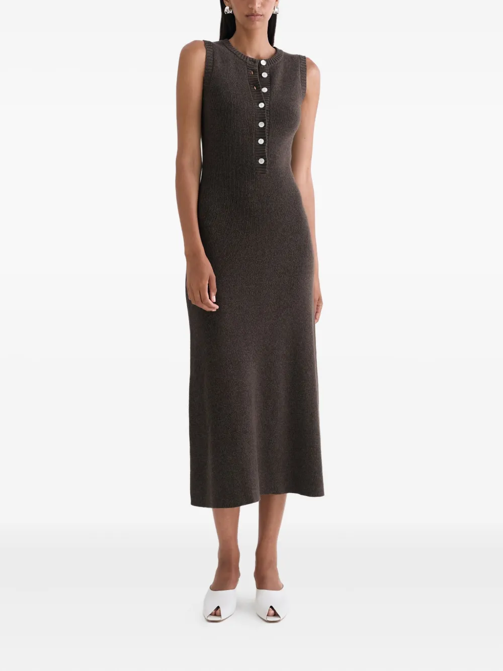 Anna Quan Azzura midi-jurk - Bruin
