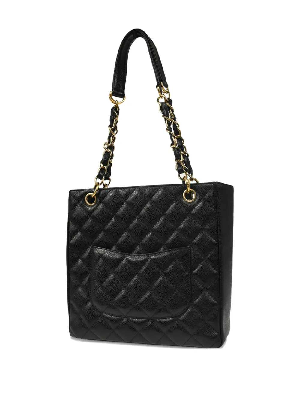 Pre-owned Chanel 2003 Chain Shopping Tote Bag In Black