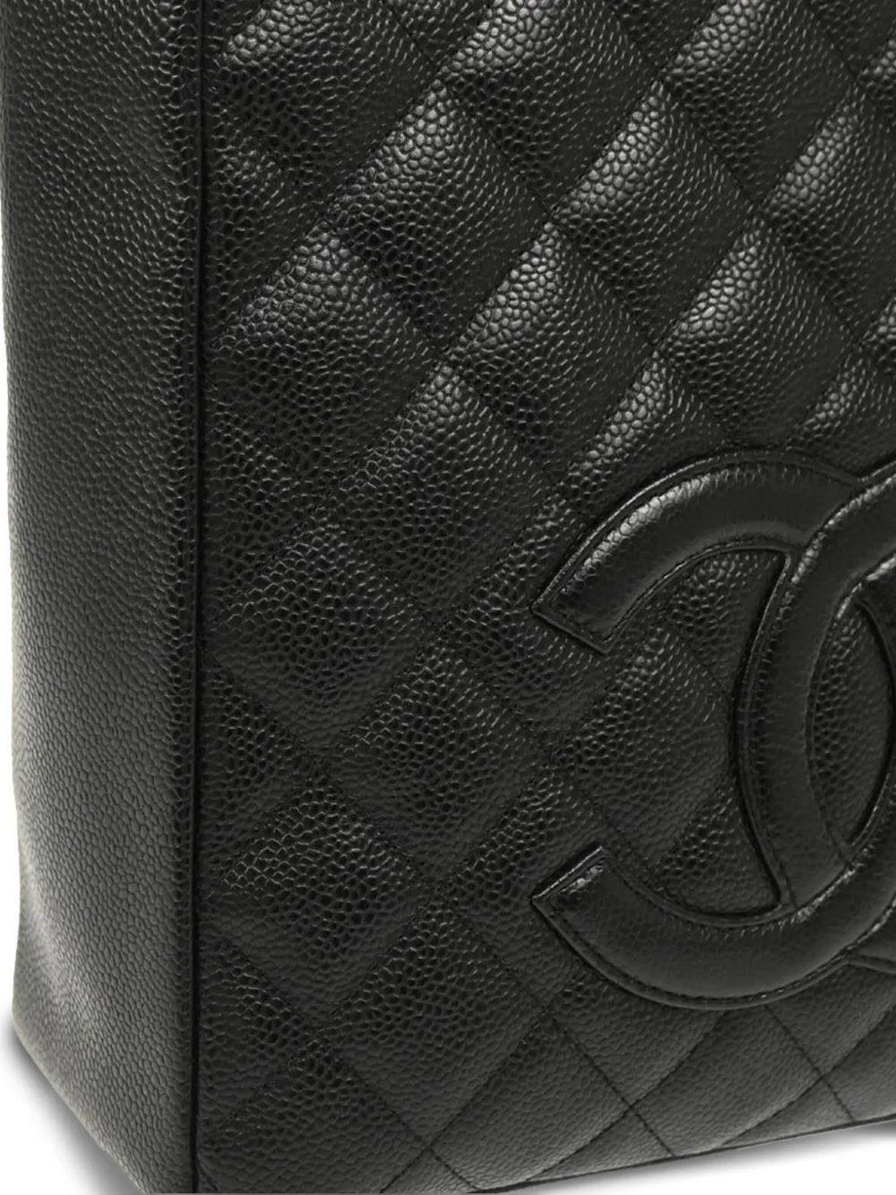 Pre-owned Chanel 2003 Chain Shopping Tote Bag In Black
