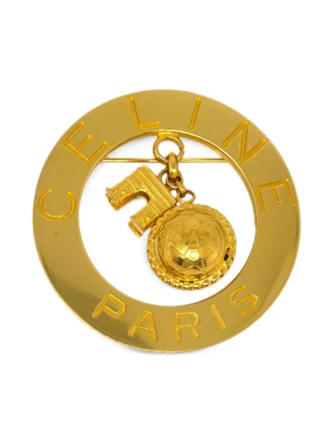Céline Pre-Owned broche con logo grabado 1990-2000