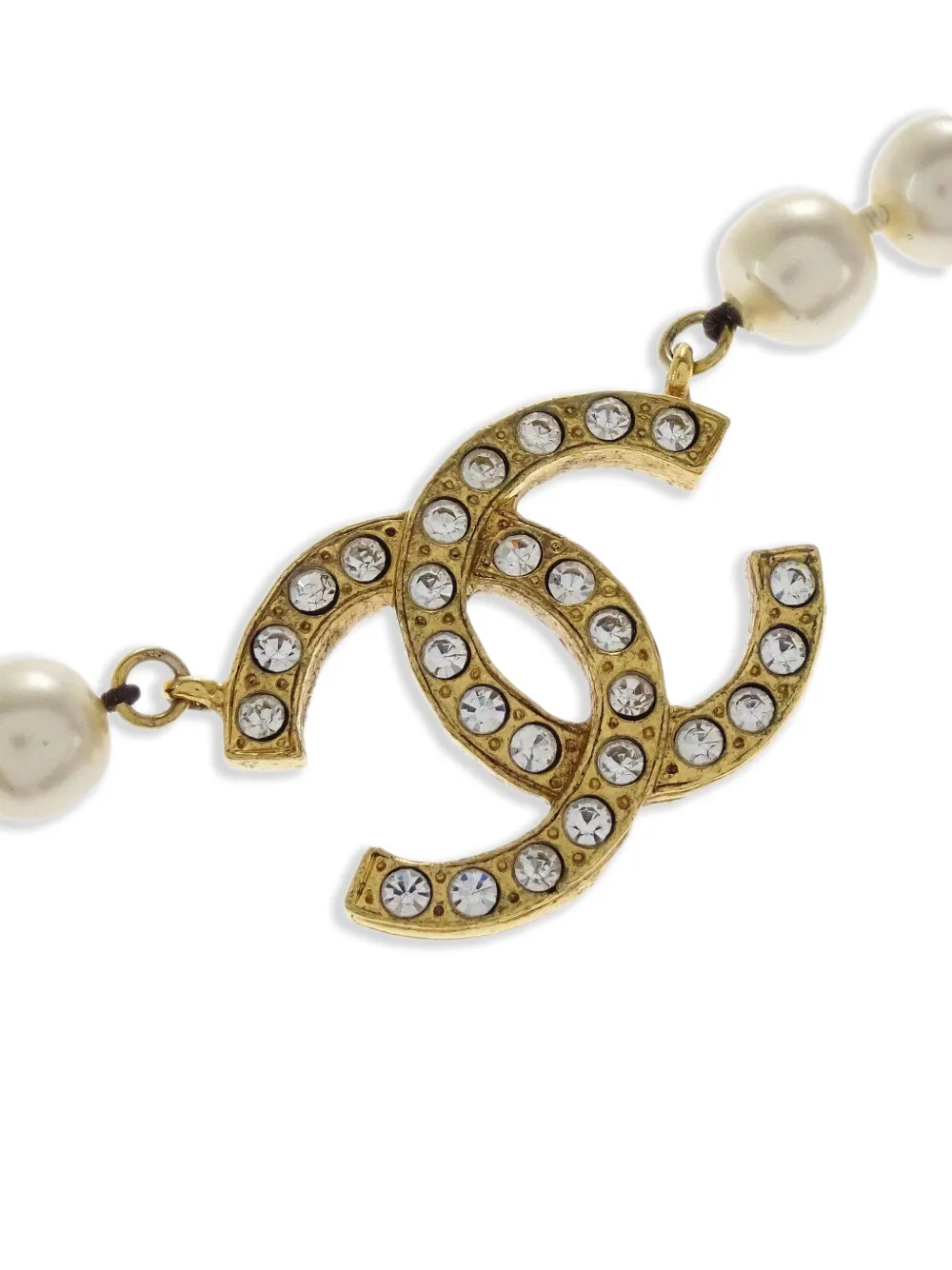 CHANEL Pre-Owned قلادة لؤلؤ صناعي بشعار CC من عقد التسعينيات-الألفينيات | Image 2