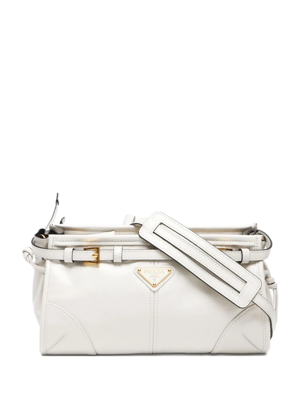 Prada Pre-Owned 2015-2024 トライアングル ショルダーバッグ - ホワイト Prada Pre-Owned 2015-2024 トライアングル ショルダーバッグ - ホワイト