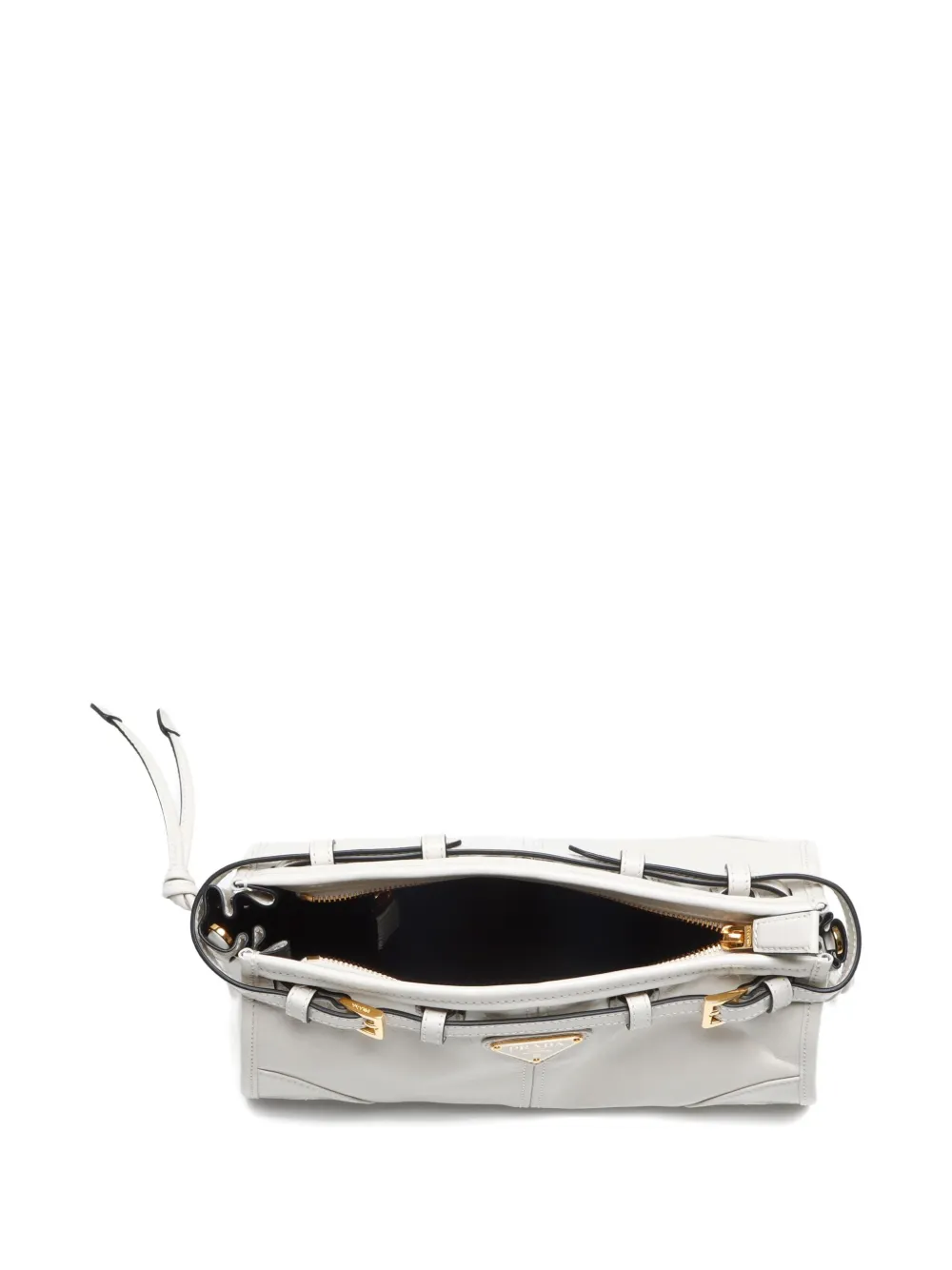 Pre-owned Prada 2015-2024 Logo-triangle Shoulder Bag In White