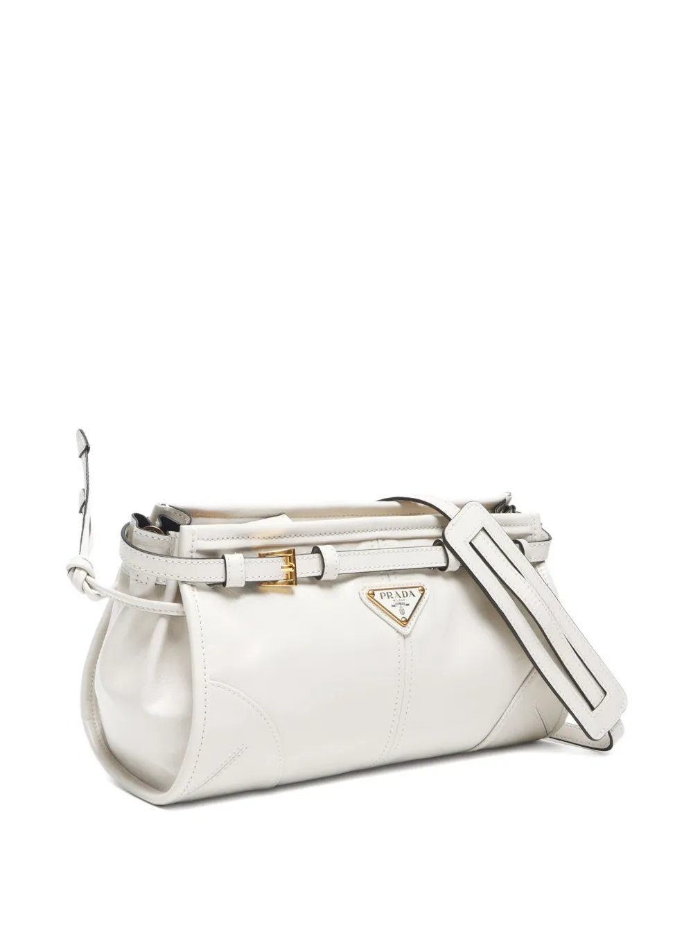 Pre-owned Prada 2015-2024 Logo-triangle Shoulder Bag In White