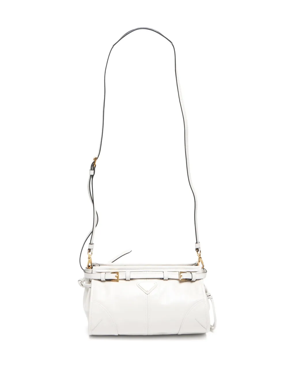 Pre-owned Prada 2015-2024 Logo-triangle Shoulder Bag In White