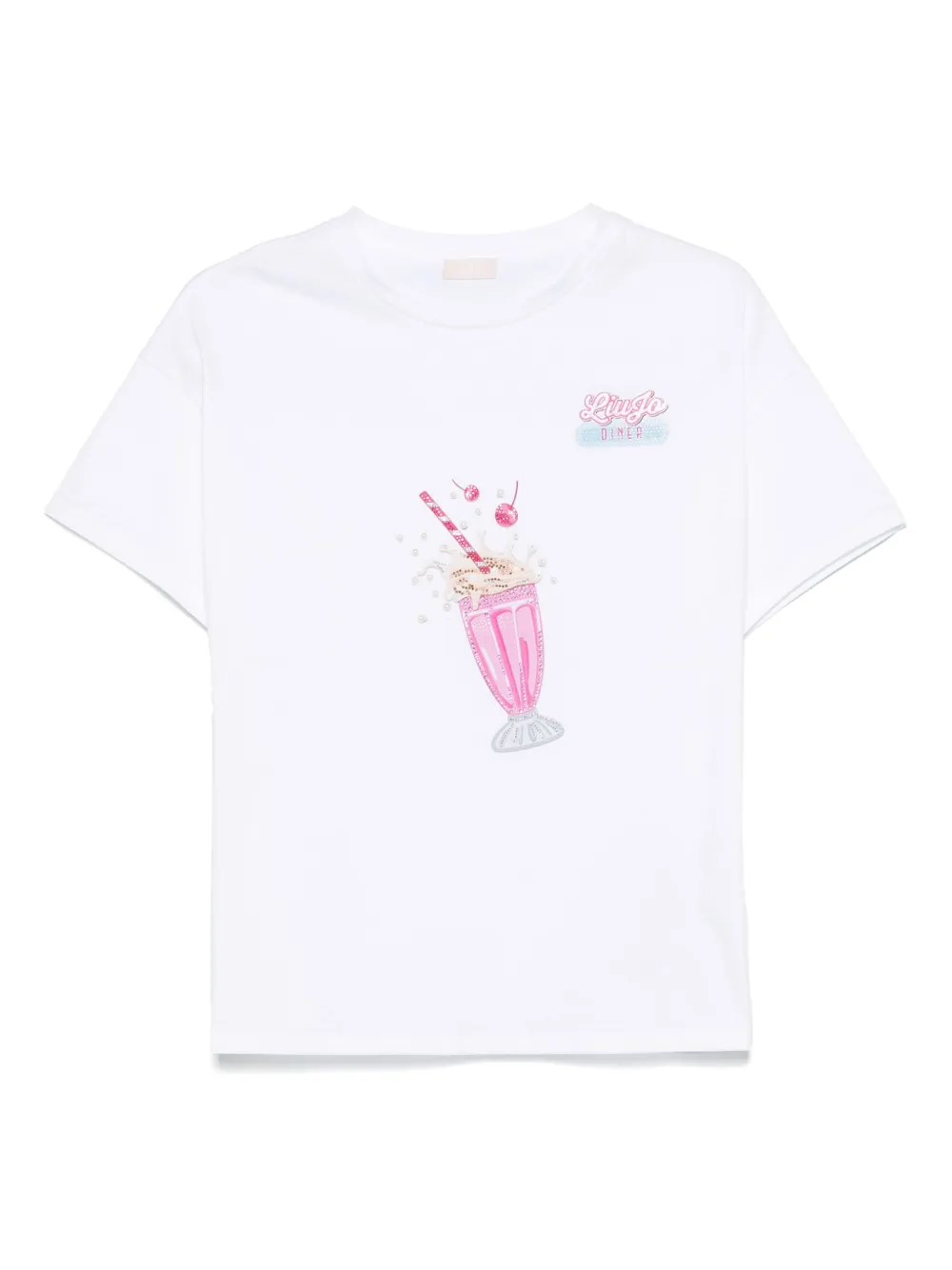 LIU JO playera estampada con detalles de strass | blanco | Image 1