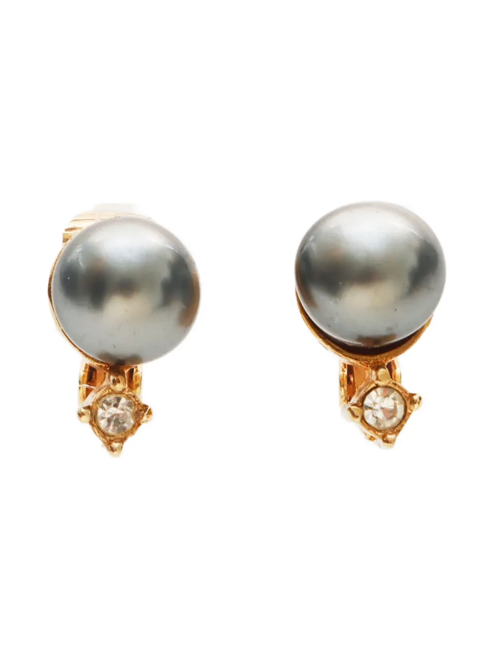 Christian Dior Pre-Owned 1990-2015 パール ピアス - ゴールドトーン Christian Dior Pre-Owned 1990-2015 パール ピアス - ゴールドトーン