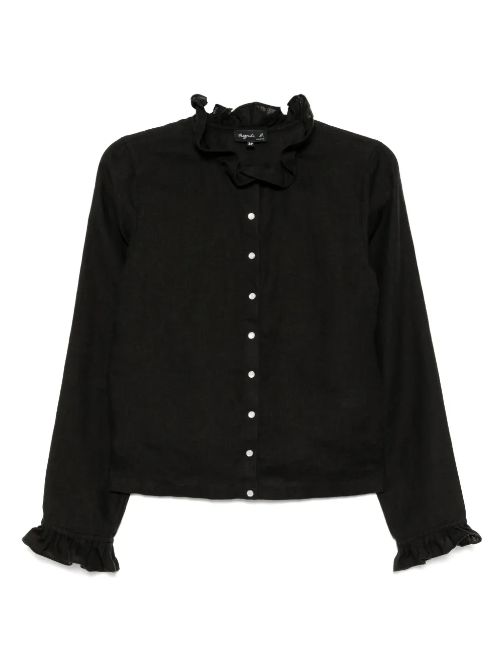 agnès b.  ruffle-trim blouse | Black | Image 1