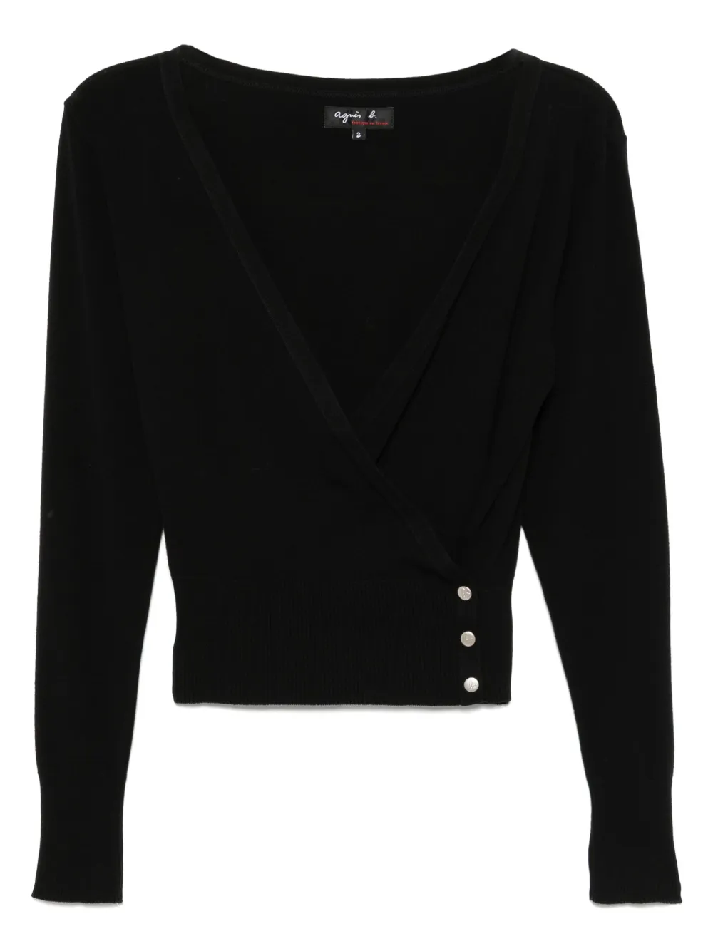 agnès b.  top con botones | negro | Image 1