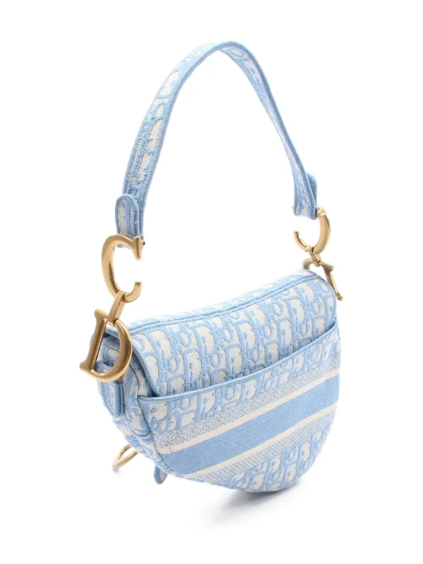 Christian Dior Pre-Owned 2020s Oblique Saddle Handbag | Blue