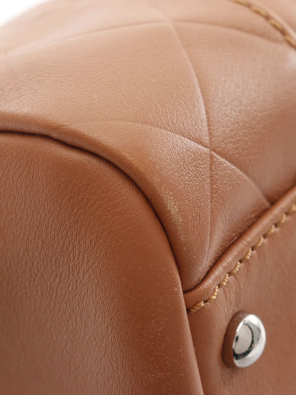 Pre-owned Chanel 2005-2006 Cc Chevron-quilted Handbag In Brown