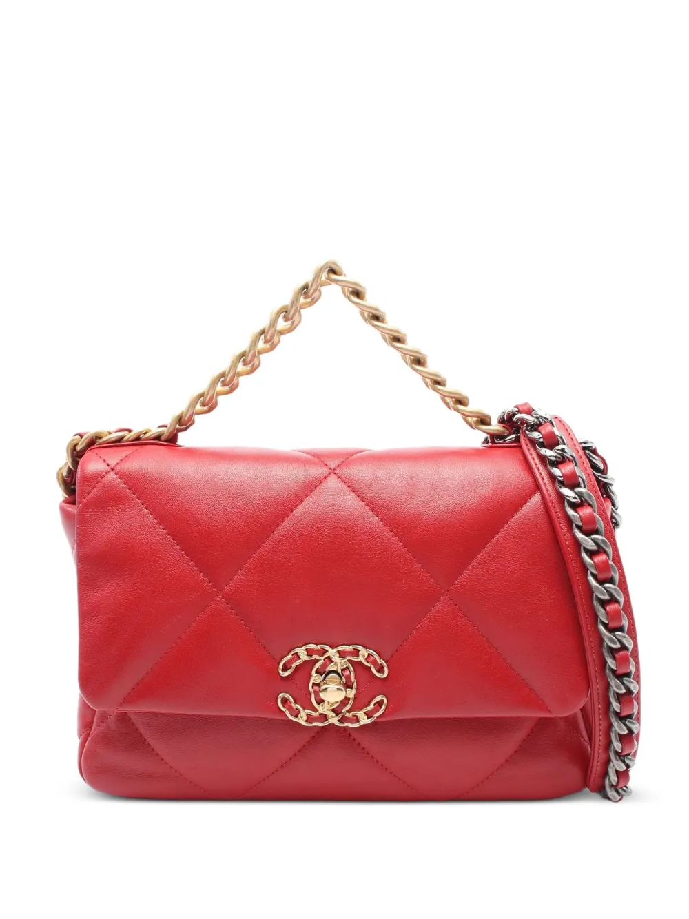 CHANEL Pre-Owned 2020-2021 19 2way ショルダーバッグ - レッド CHANEL Pre-Owned 2020-2021 19 2way ショルダーバッグ - レッド