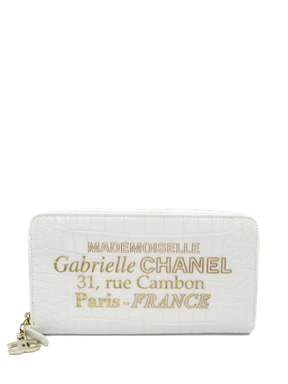 CHANEL Pre-Owned 2019 ガブリエル ドゥ ラウンド財布 - ホワイト CHANEL Pre-Owned 2019 ガブリエル ドゥ ラウンド財布 - ホワイト