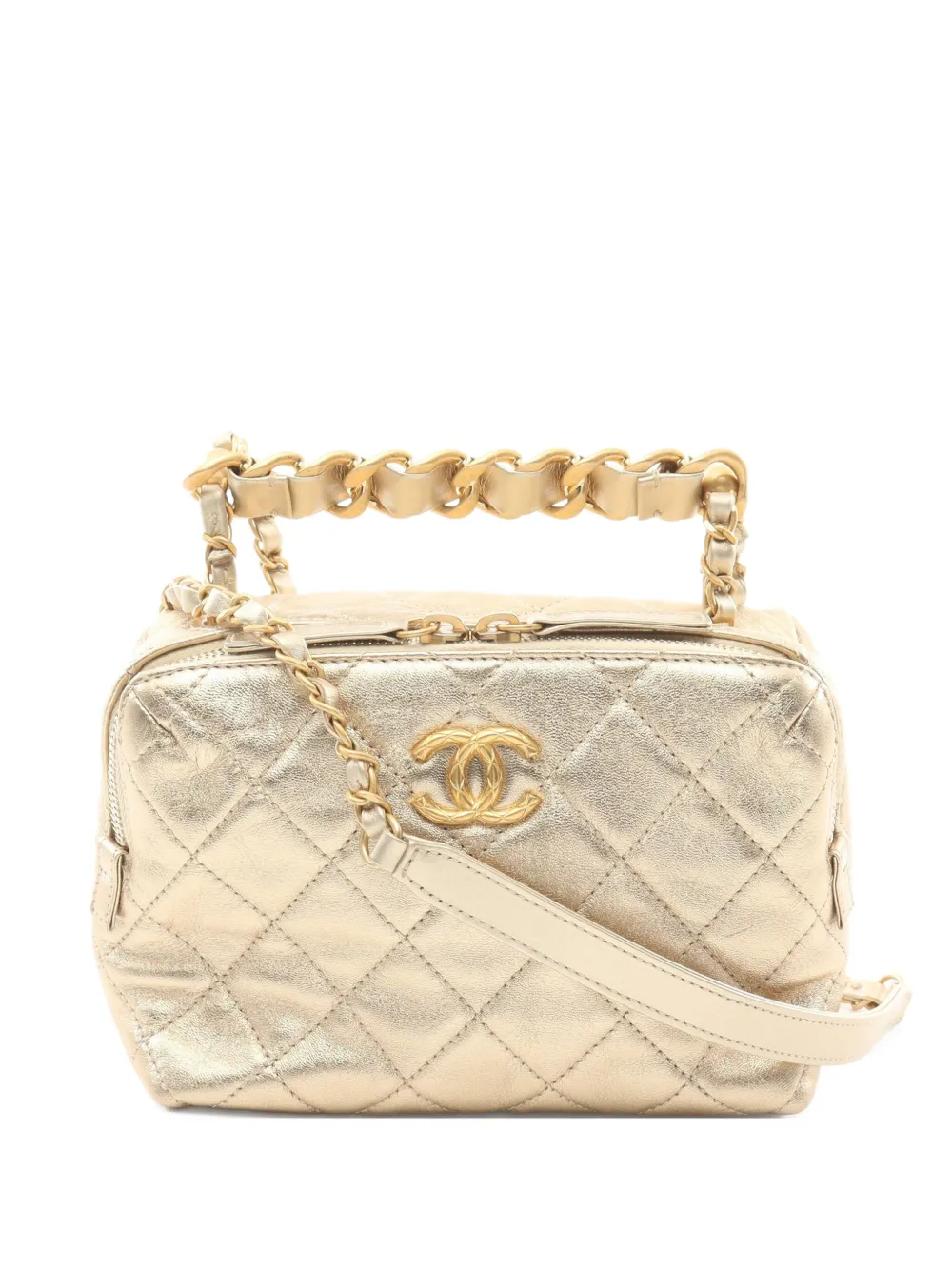 CHANEL Pre-Owned 2021 メタリック 2wayバッグ - ゴールドトーン CHANEL Pre-Owned 2021 メタリック 2wayバッグ - ゴールドトーン