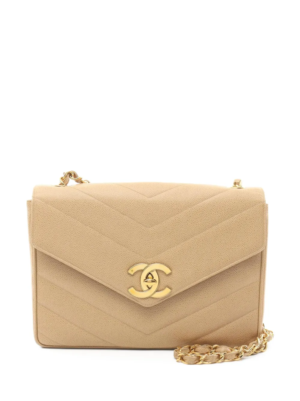 CHANEL Pre-Owned 1994-1996 V-stitch shoulder bag | Neutrals | Image 1