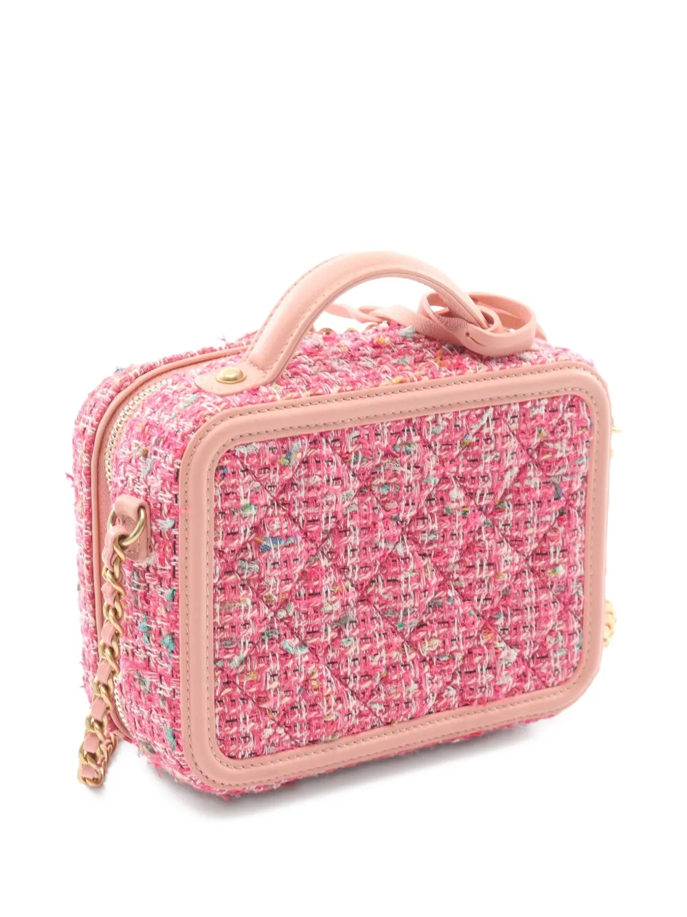 Pre-owned Chanel 2019 Small Cc Filigree Two-way Vanity Bag In Pink
