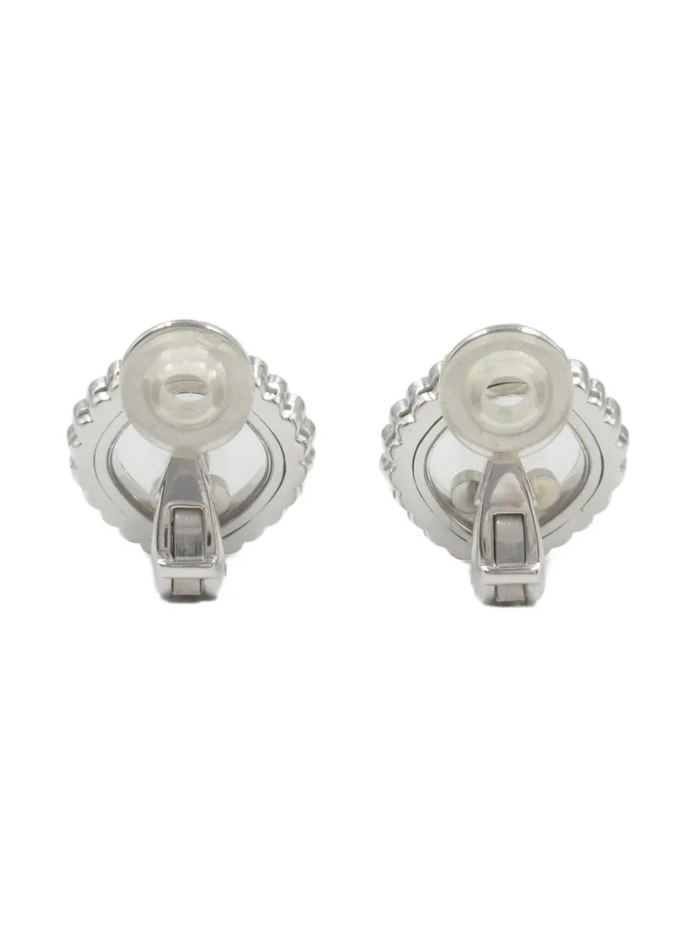 Chopard Pre-Owned 2010s pre-owned 18kt white gold diamond clip-on earrings | Pre-Owned | Image 2