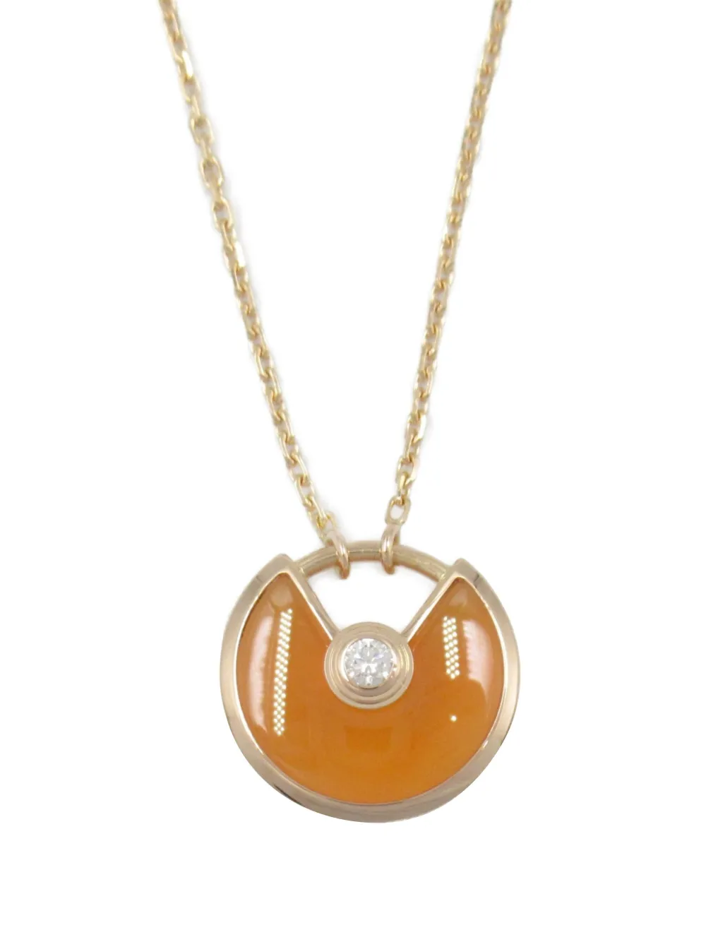 Cartier 2010s Amulette de Cartier ダイヤモンド&カーネリアン ネックレス 18Kローズゴールド - ピンク Cartier 2010s Amulette de Cartier ダイヤモンド&カーネリアン ネックレス 18Kローズゴールド - ピンク