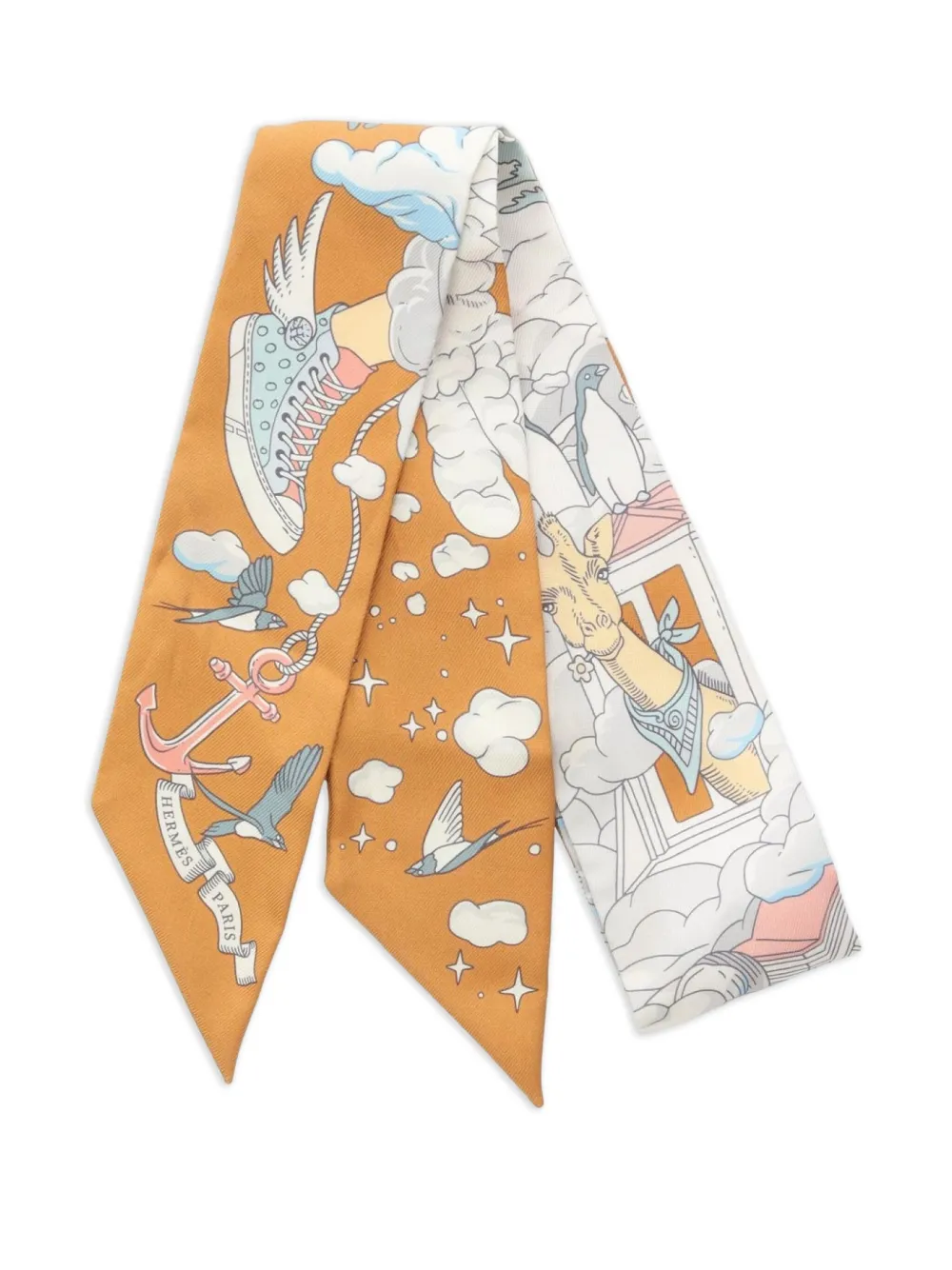 Hermès Pre-Owned 2010s Sur Mon Nuage スカーフ - ブラウン Hermès Pre-Owned 2010s Sur Mon Nuage スカーフ - ブラウン